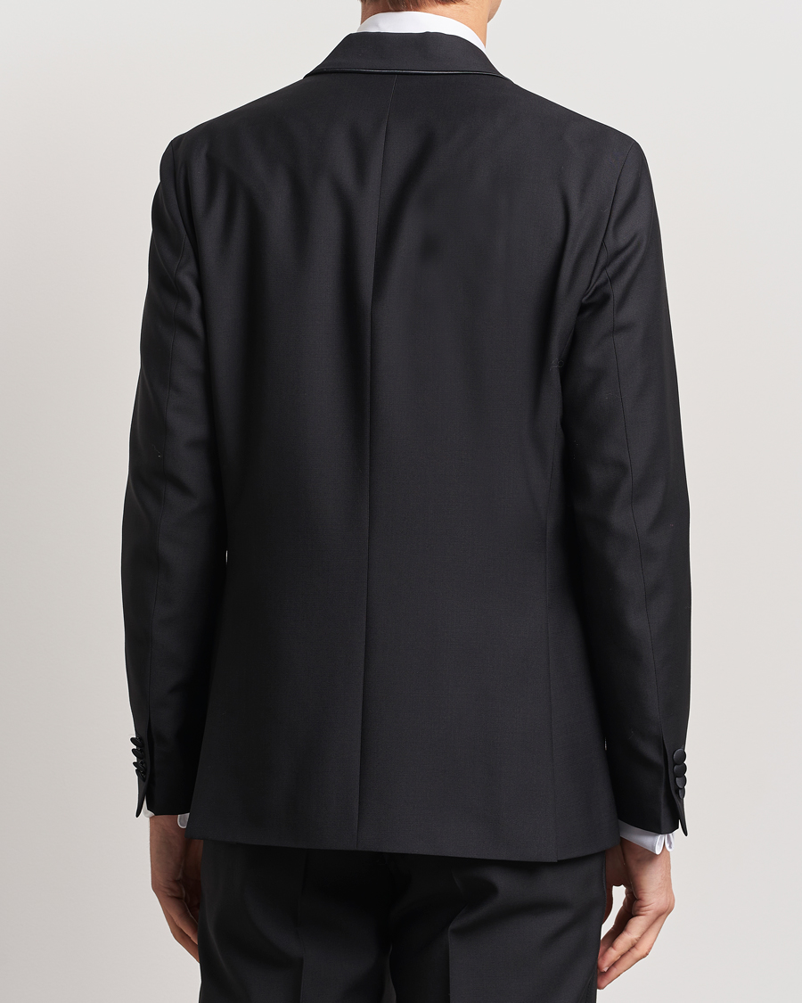 Heren | Blazers | Oscar Jacobson | Fattore Double Breasted Tuxedo Blazer Black