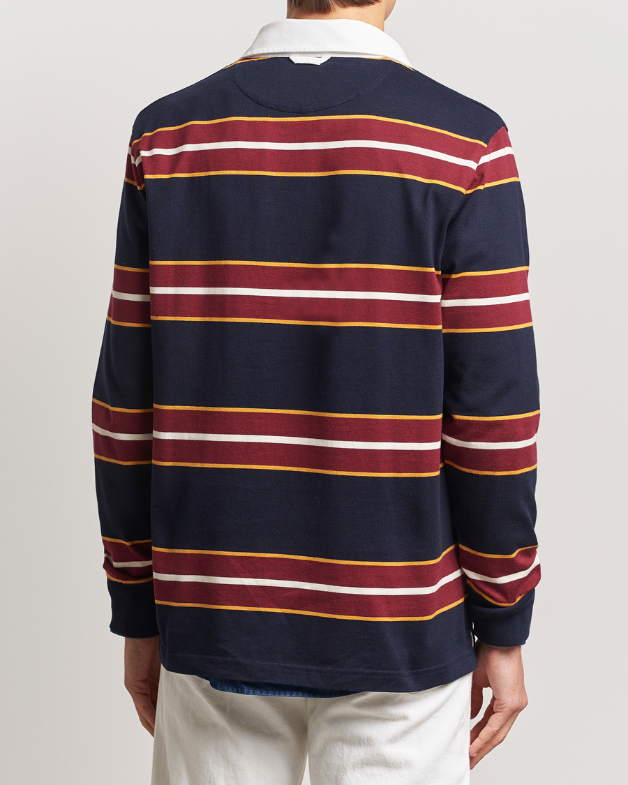 Heren | Truien | GANT | Yarn Dyed Striped Heavy Rugger Evening Blue