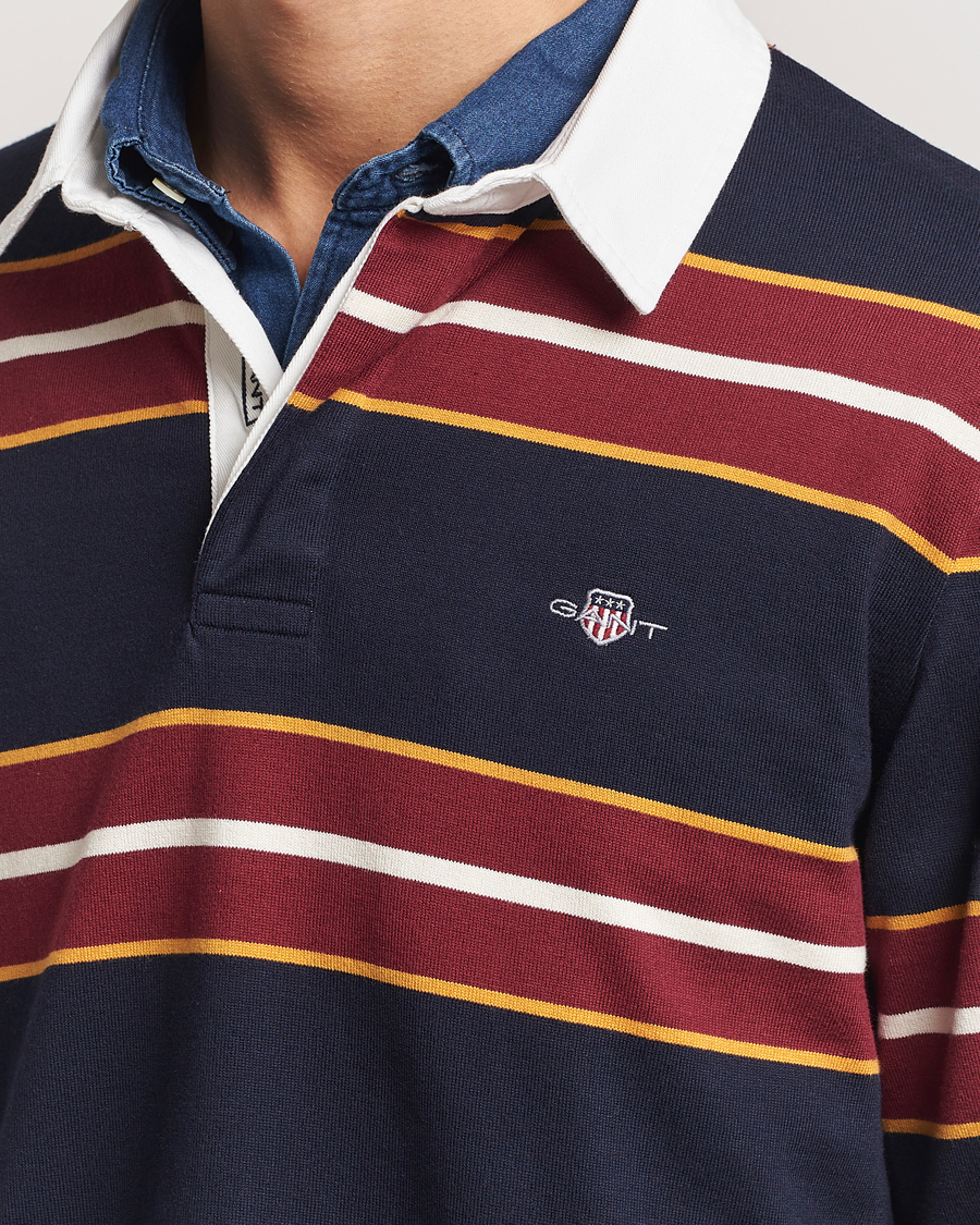 Heren | Truien | GANT | Yarn Dyed Striped Heavy Rugger Evening Blue