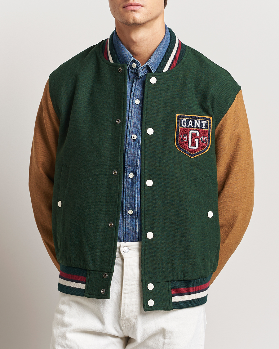 Heren | Jassen | GANT | Wool Varisty Jacket Tartan Green
