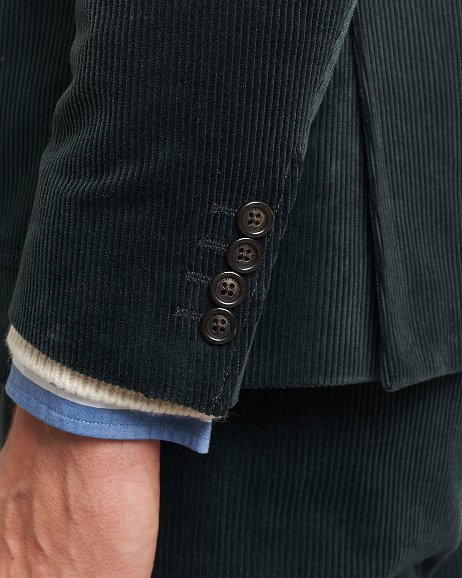 Heren | Blazers | Gant | Slim Corduroy Suit Jacket Tartan Green