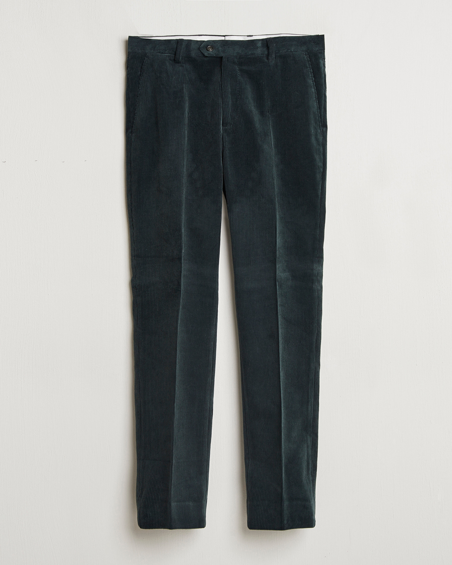 Heren | Broeken | Gant | Slim Corduroy Suit Trousers Tartan Green