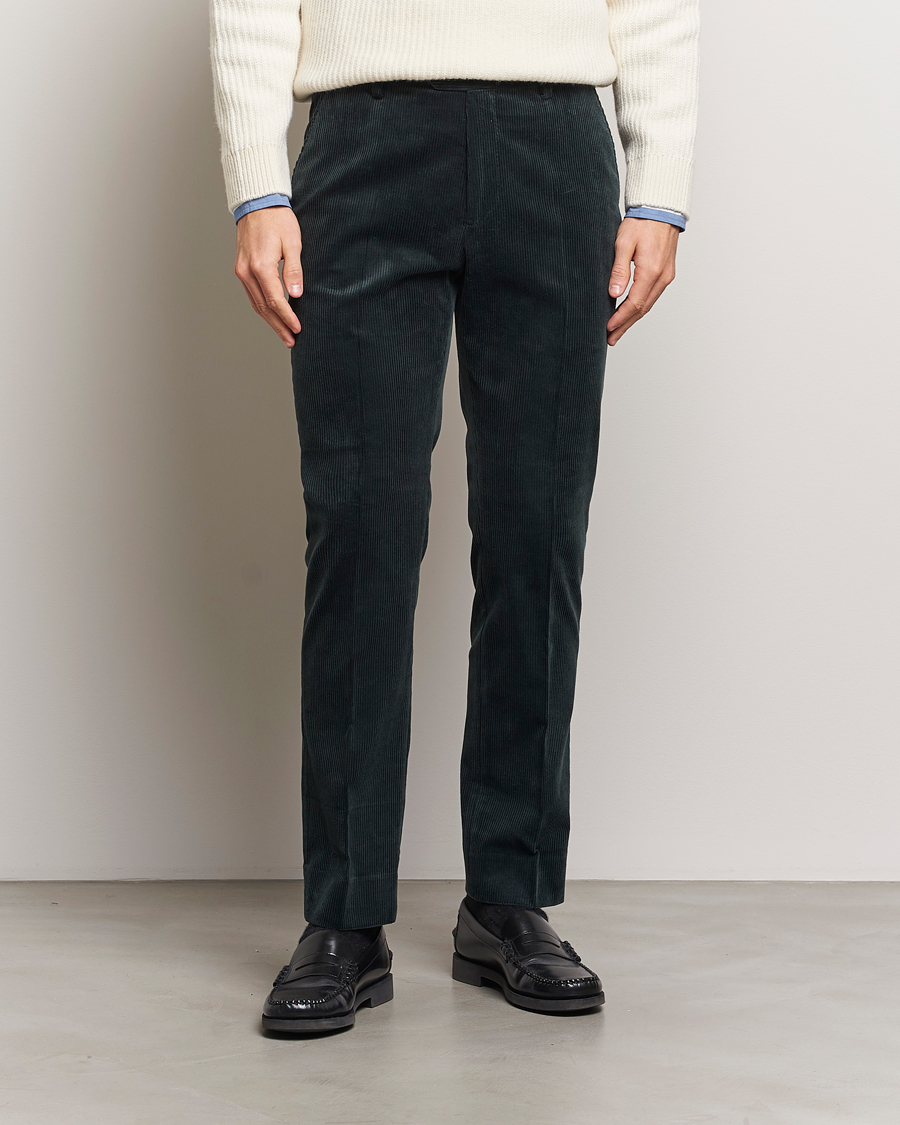 Heren | Broeken | Gant | Slim Corduroy Suit Trousers Tartan Green