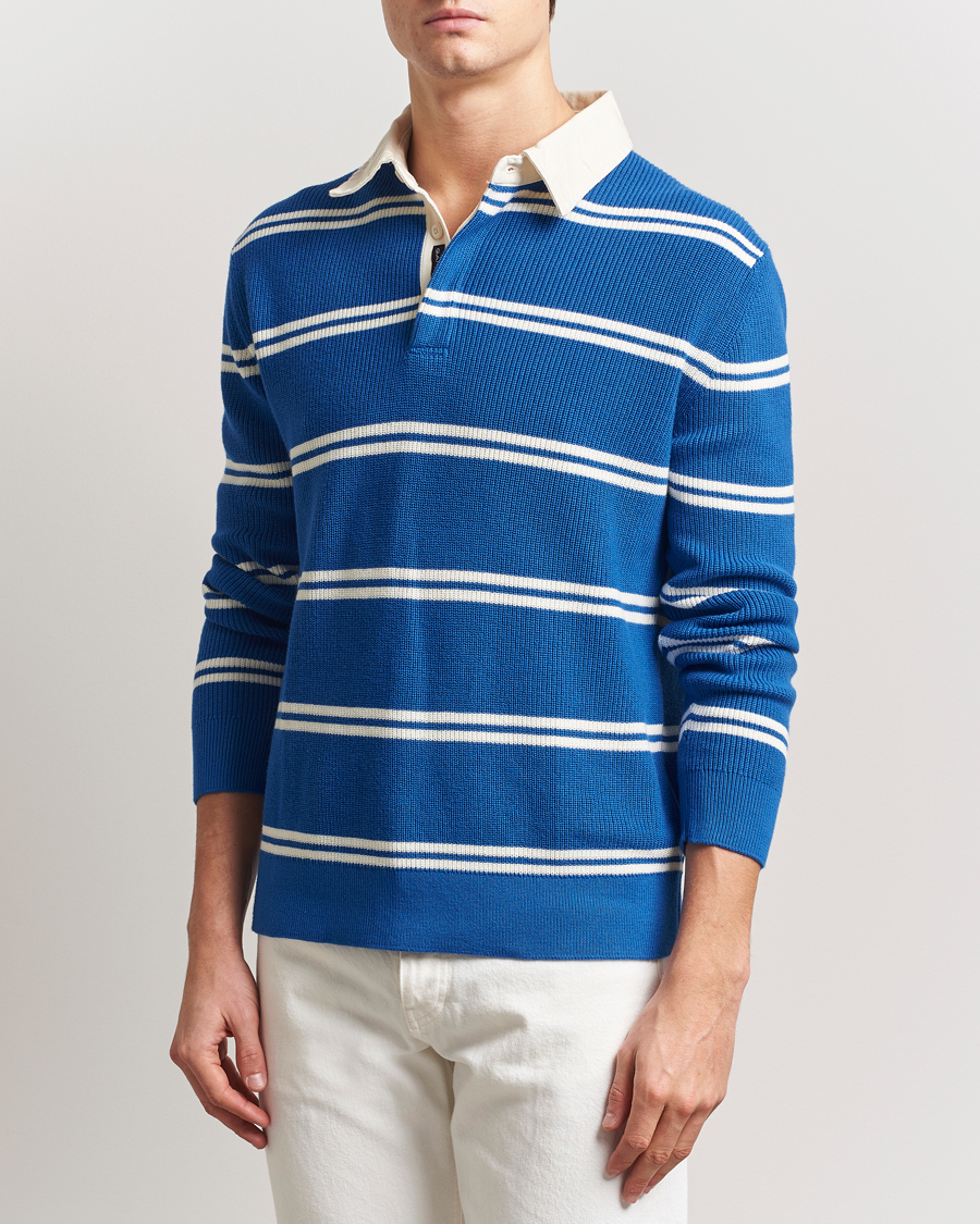 Heren | Truien | GANT | Ribbed Cotton Striped Rugger Lapis Blue