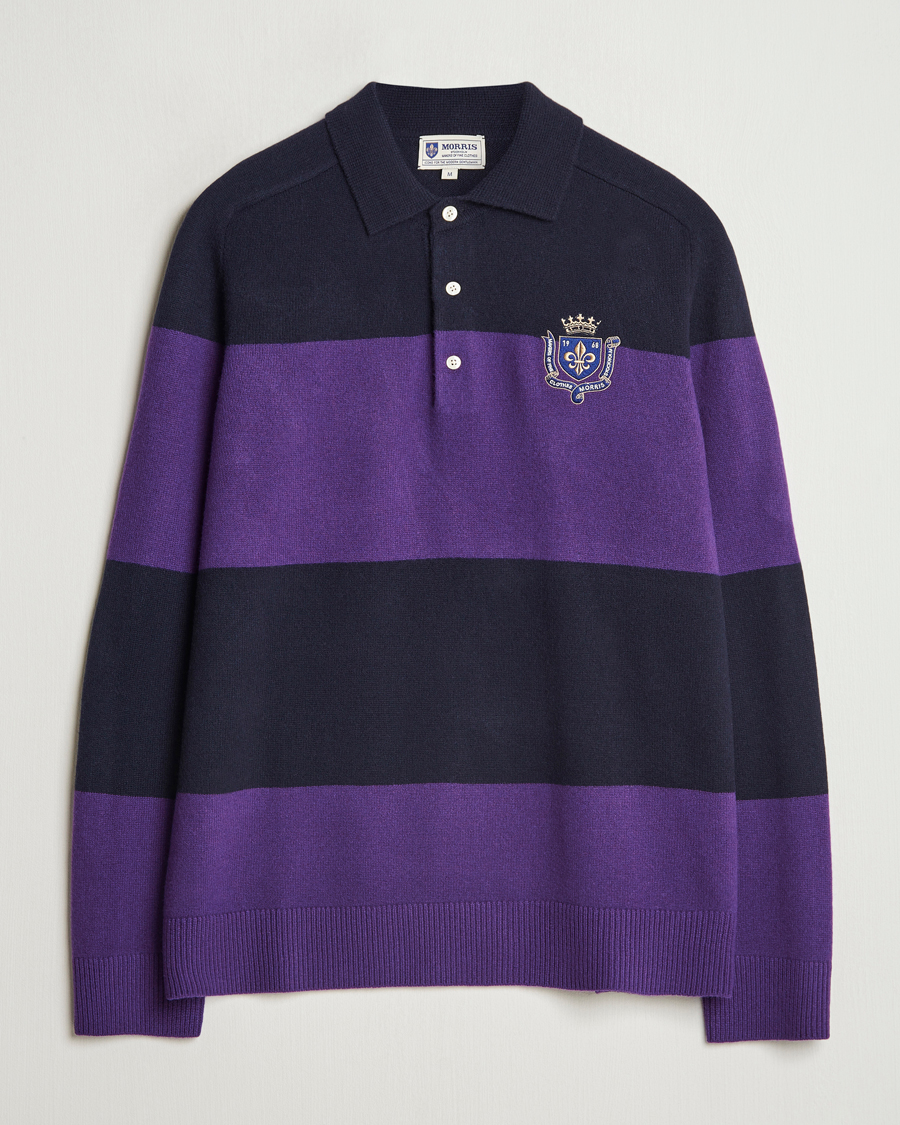 Heren | Truien | Morris | Frank Knitted Rugger Purple