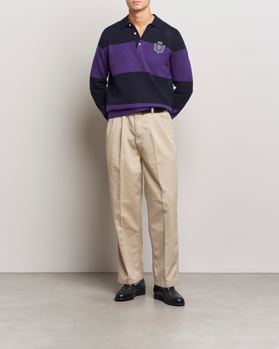 Heren | Truien | Morris | Frank Knitted Rugger Purple