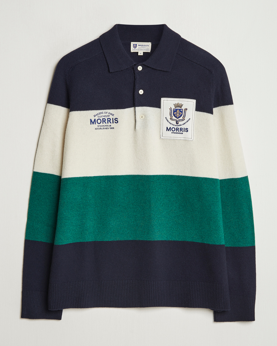 Heren | Truien | Morris | Frank Knitted Rugger Old Blue