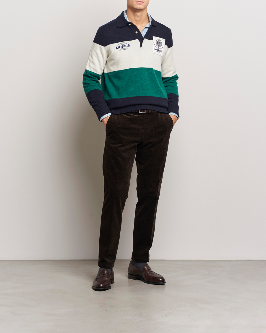 Heren | Truien | Morris | Frank Knitted Rugger Old Blue