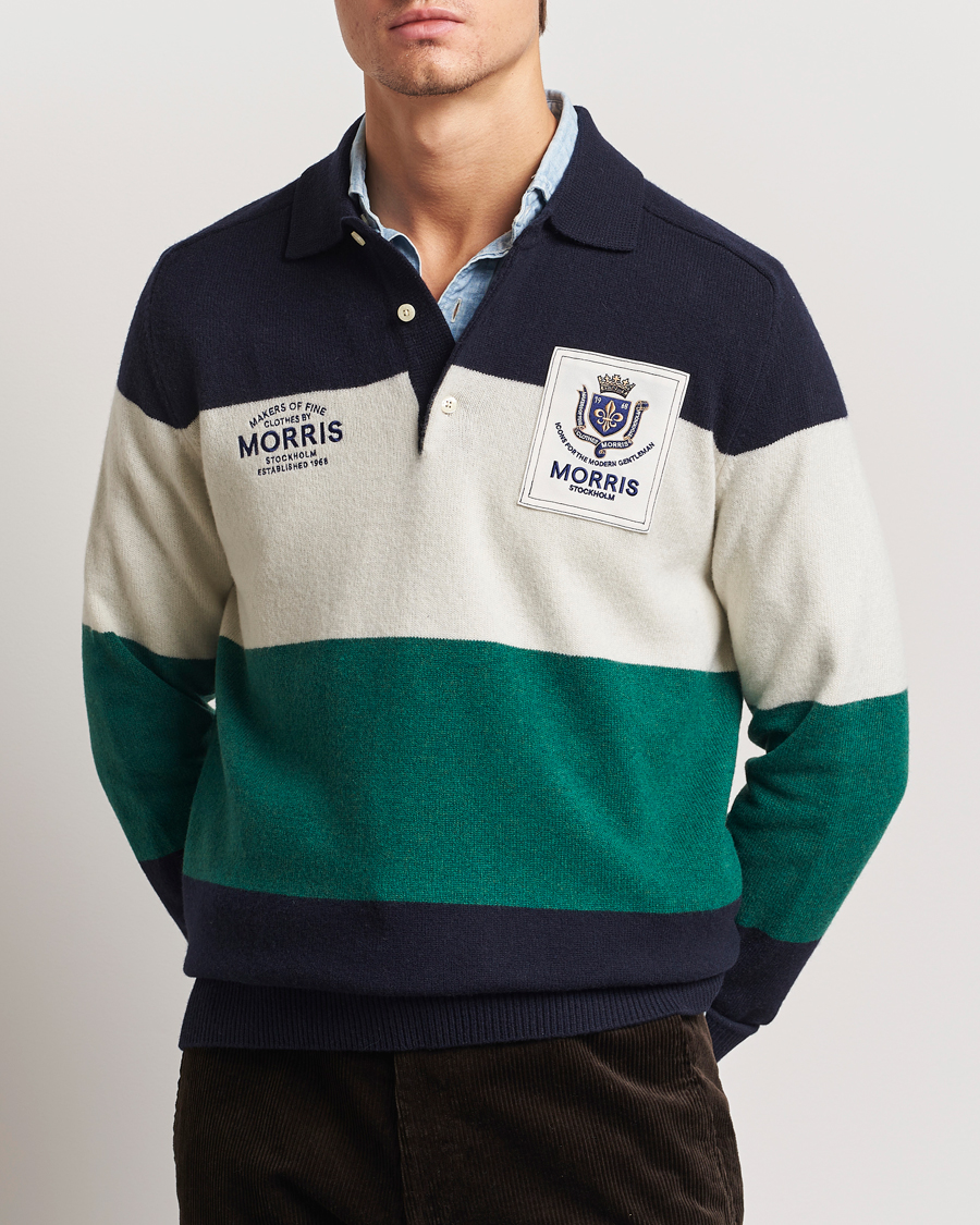Heren | Truien | Morris | Frank Knitted Rugger Old Blue