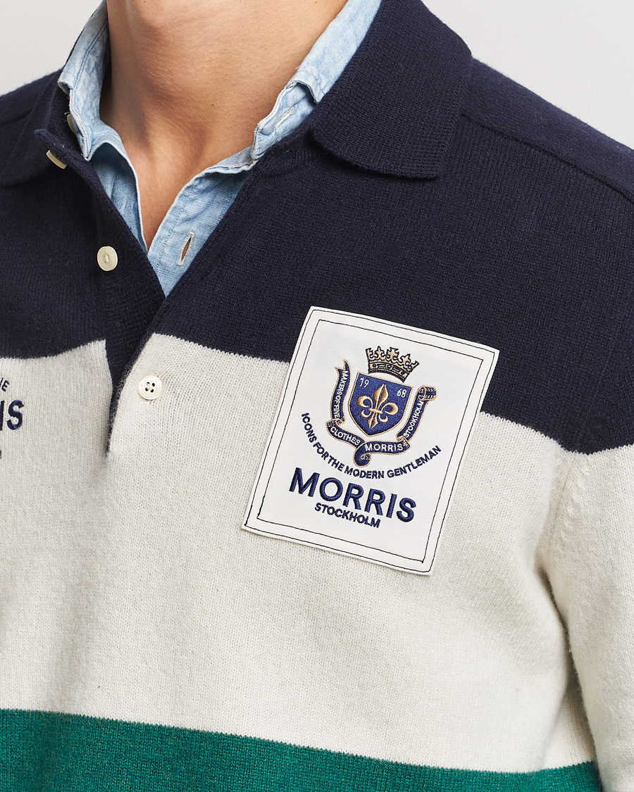 Heren | Truien | Morris | Frank Knitted Rugger Old Blue