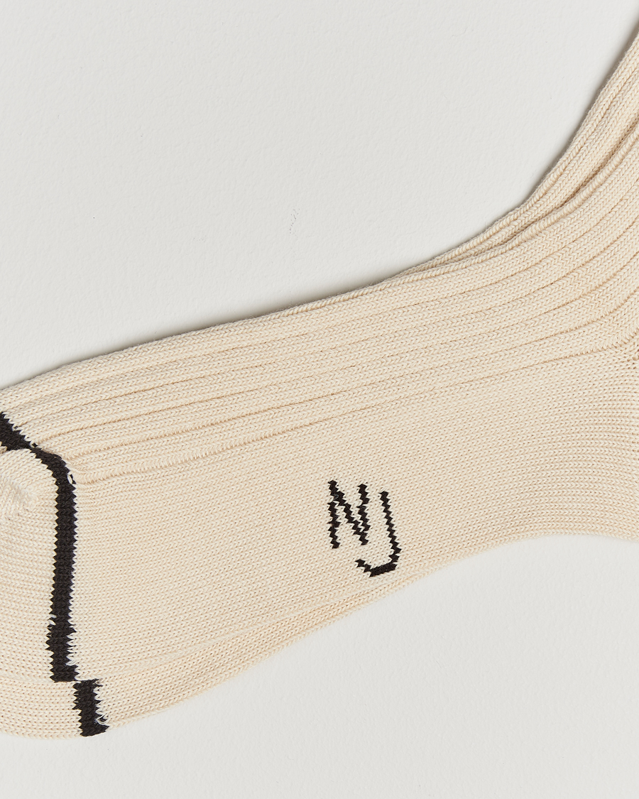 Heren | Ondergoed | Nudie Jeans | Retro Tennis Socks Off White/Black