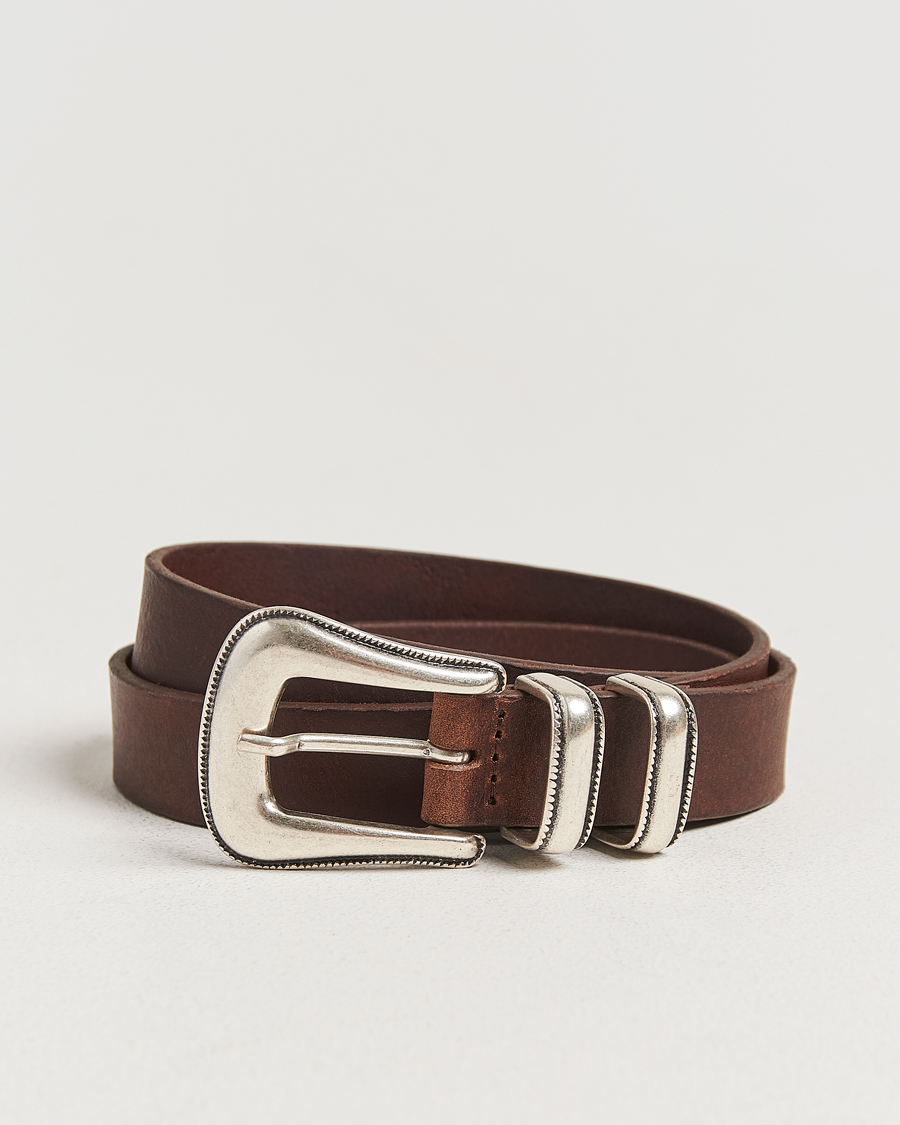 Heren | Riemen | Nudie Jeans | Western Silver Belt Dark Brown