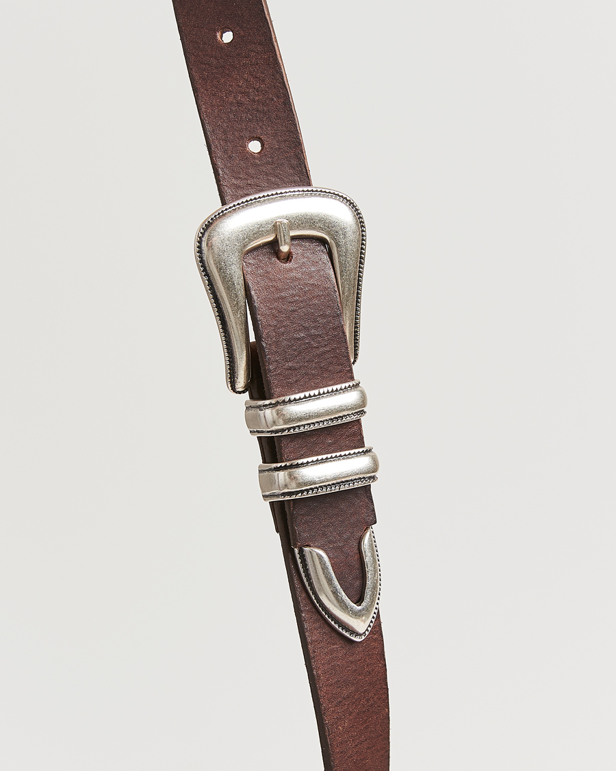 Heren | Riemen | Nudie Jeans | Western Silver Belt Dark Brown