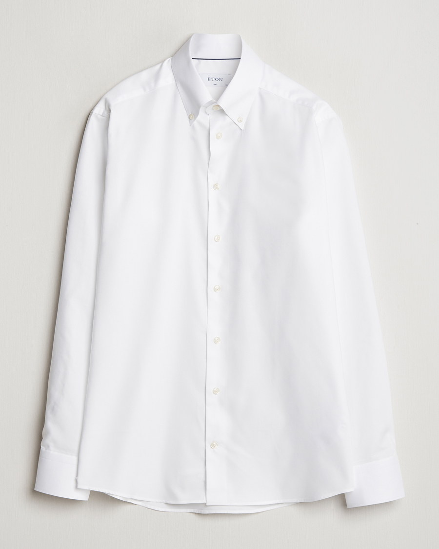 Heren | Overhemden | Eton | Slim Fit Wrinkle Free Oxford Shirt White