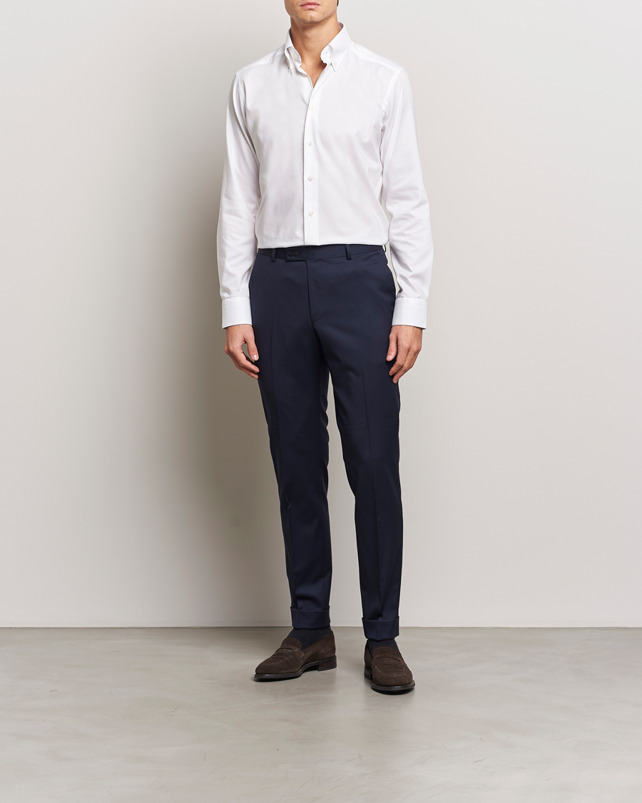 Heren | Overhemden | Eton | Slim Fit Wrinkle Free Oxford Shirt White