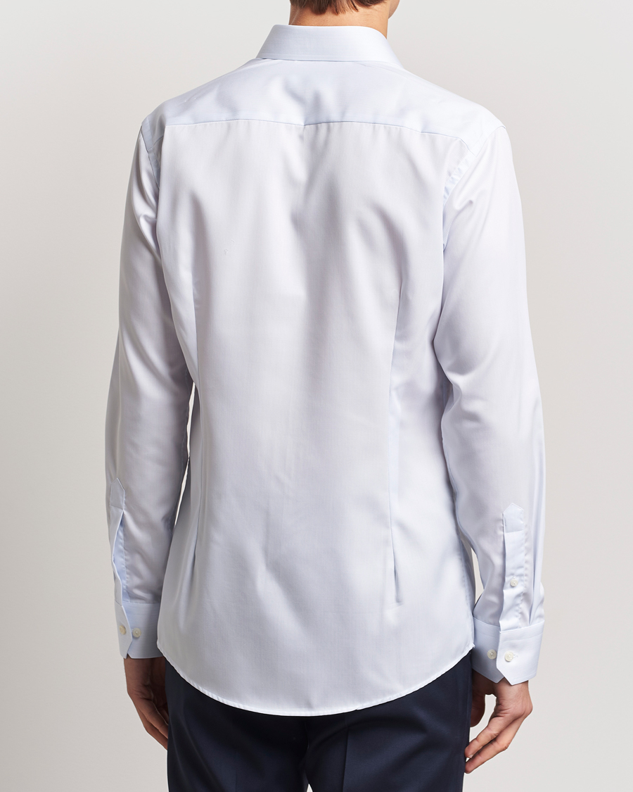 Heren | Overhemden | Eton | Slim Fit Twill Hairline Stripe Shirt Blue/White