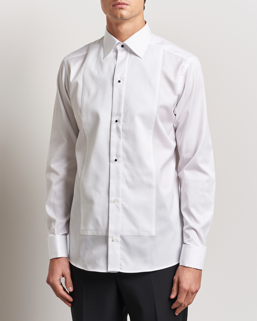 Heren | Overhemden | Eton | Slim Fit Plissé Tuxedo Shirt White