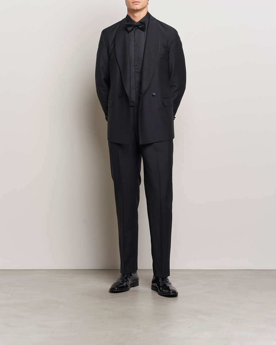 Heren | Overhemden | Eton | Slim Fit Plissé Tuxedo Shirt Black