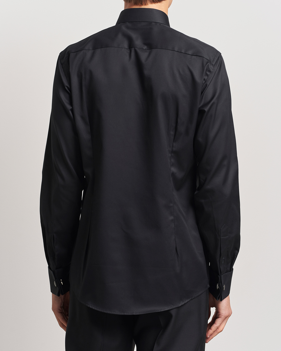 Heren | Overhemden | Eton | Slim Fit Plissé Tuxedo Shirt Black