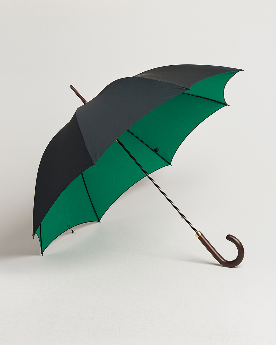 Heren | Paraplu's | Fox Umbrellas | Hardwood Umbrella Black/Green