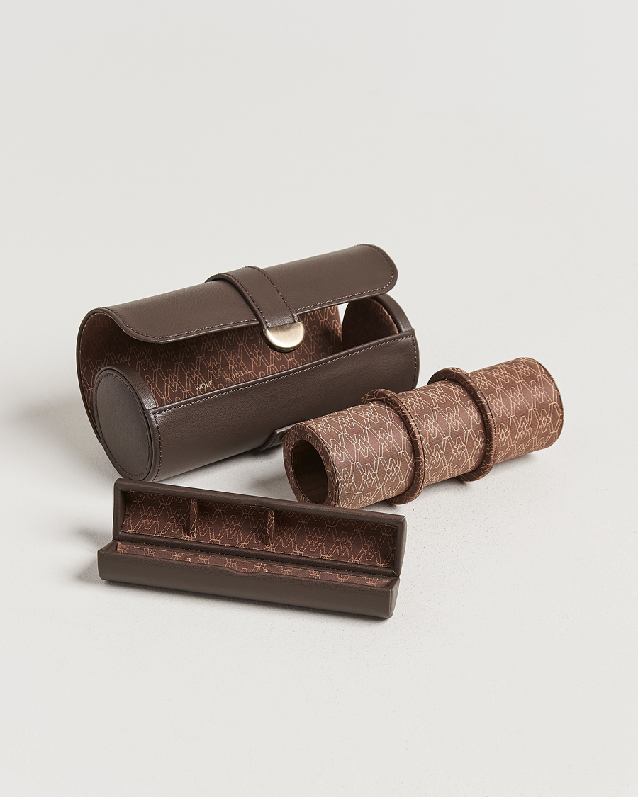 Heren | Horloge & juwelendozen | WOLF | Triple Watch Roll Earth Coffee