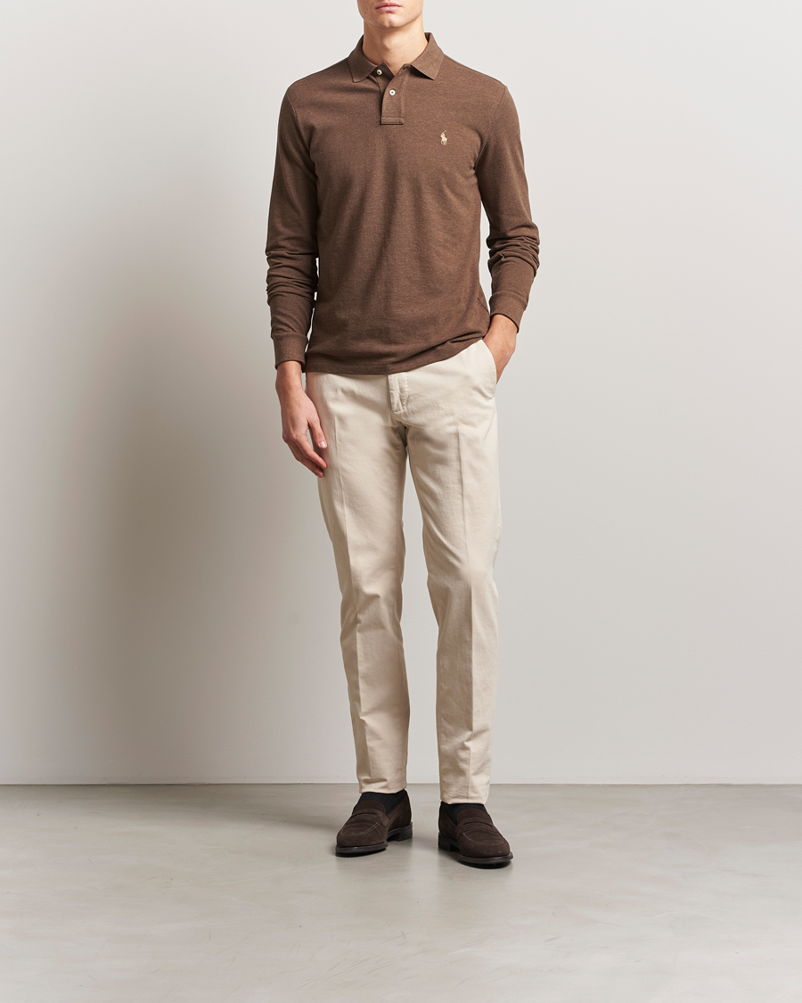 Heren | Truien | Polo Ralph Lauren | Custom Slim Fit Long Sleeve Polo Cedar Heather
