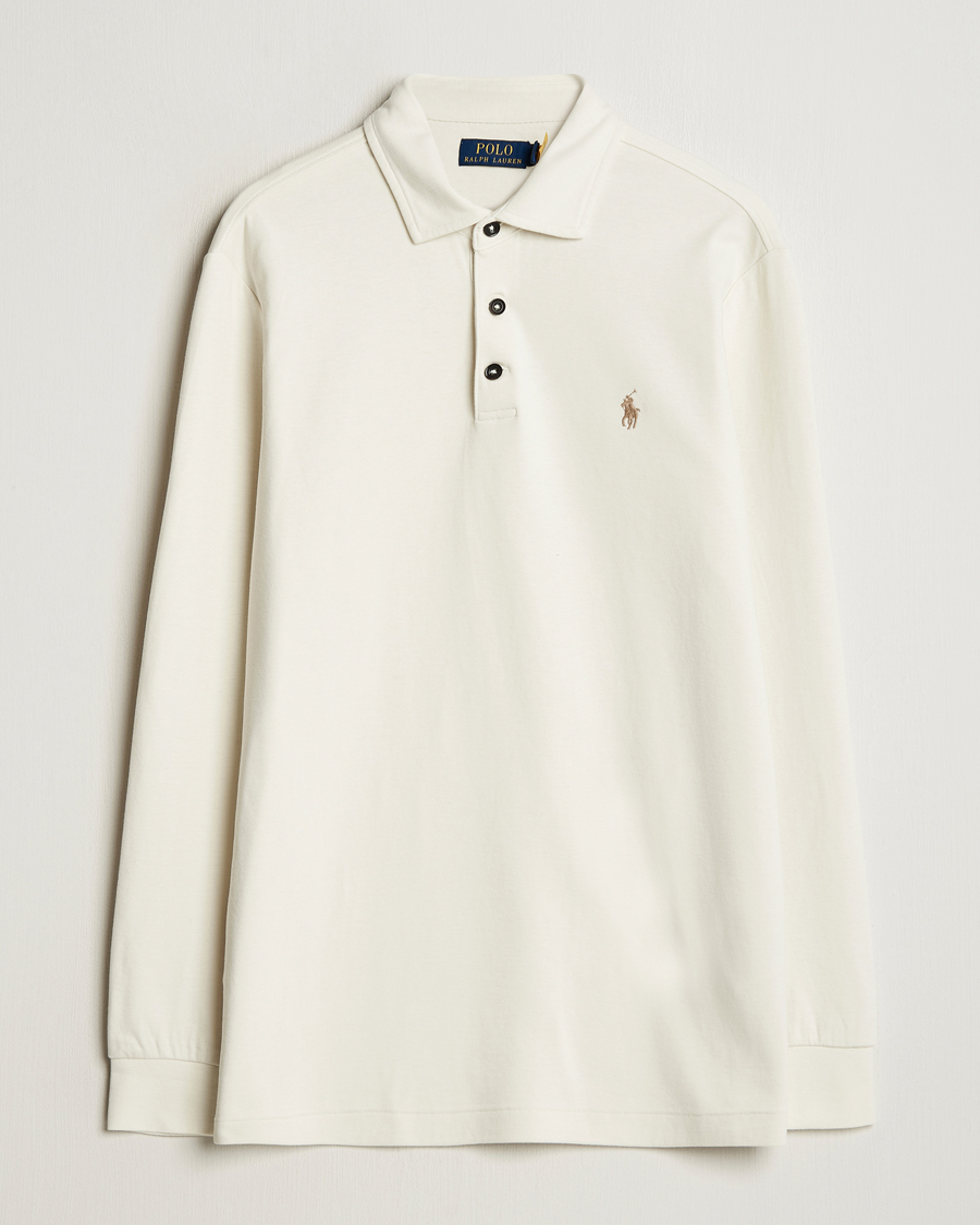 Heren | Polo's | Polo Ralph Lauren | Double Knit Long Sleeve Polo Parchment Cream