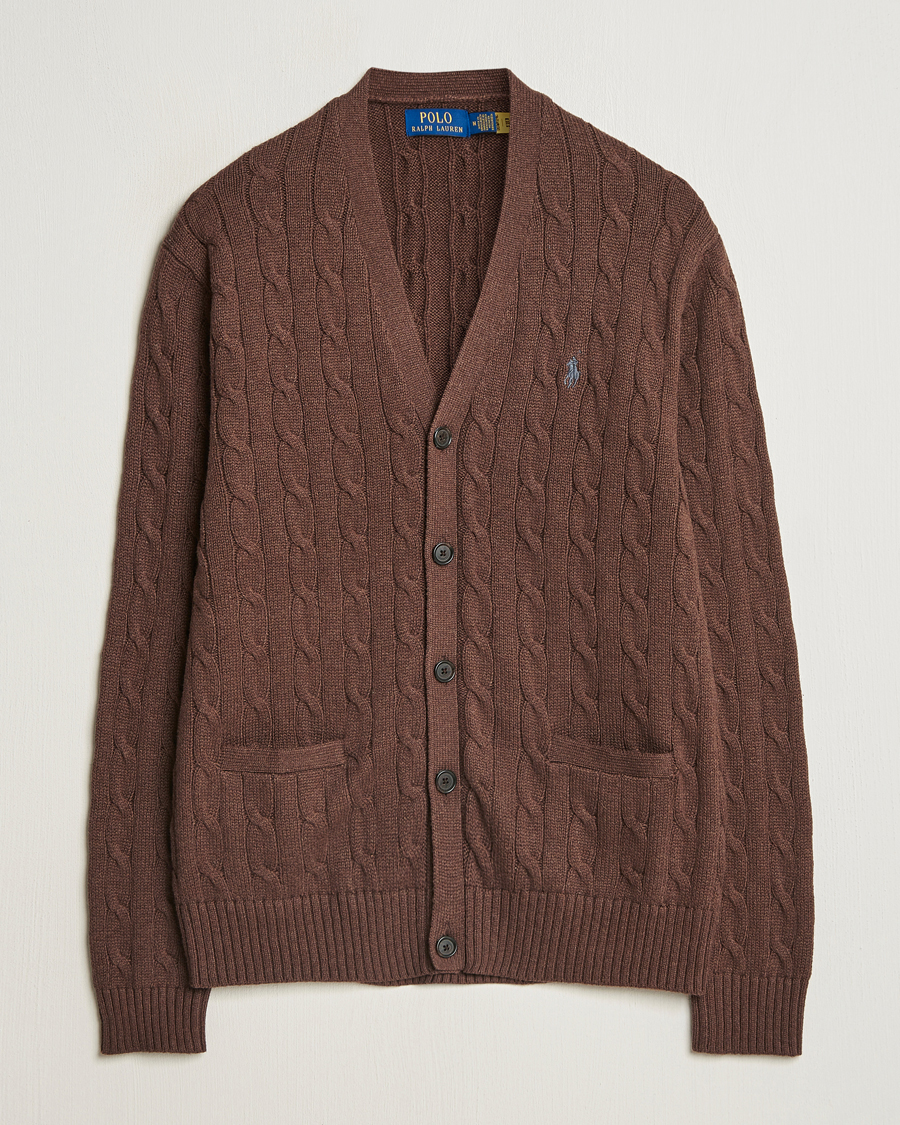 Heren | Truien | Polo Ralph Lauren | Cotton Cable Cardigan Dark Roast Melange
