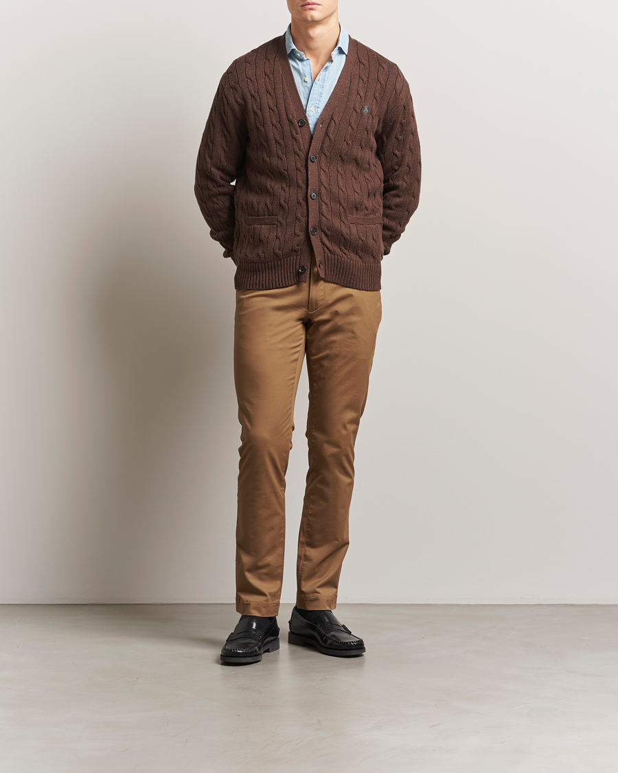 Heren | Truien | Polo Ralph Lauren | Cotton Cable Cardigan Dark Roast Melange