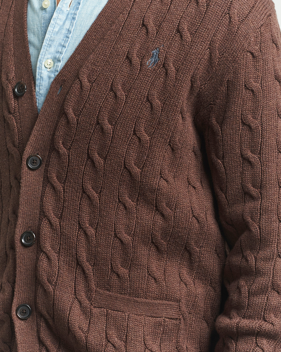 Heren | Truien | Polo Ralph Lauren | Cotton Cable Cardigan Dark Roast Melange