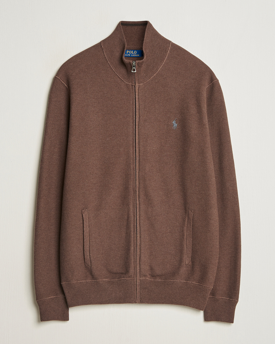 Heren | Truien | Polo Ralph Lauren | Textured Full-Zip Dark Roast Melange