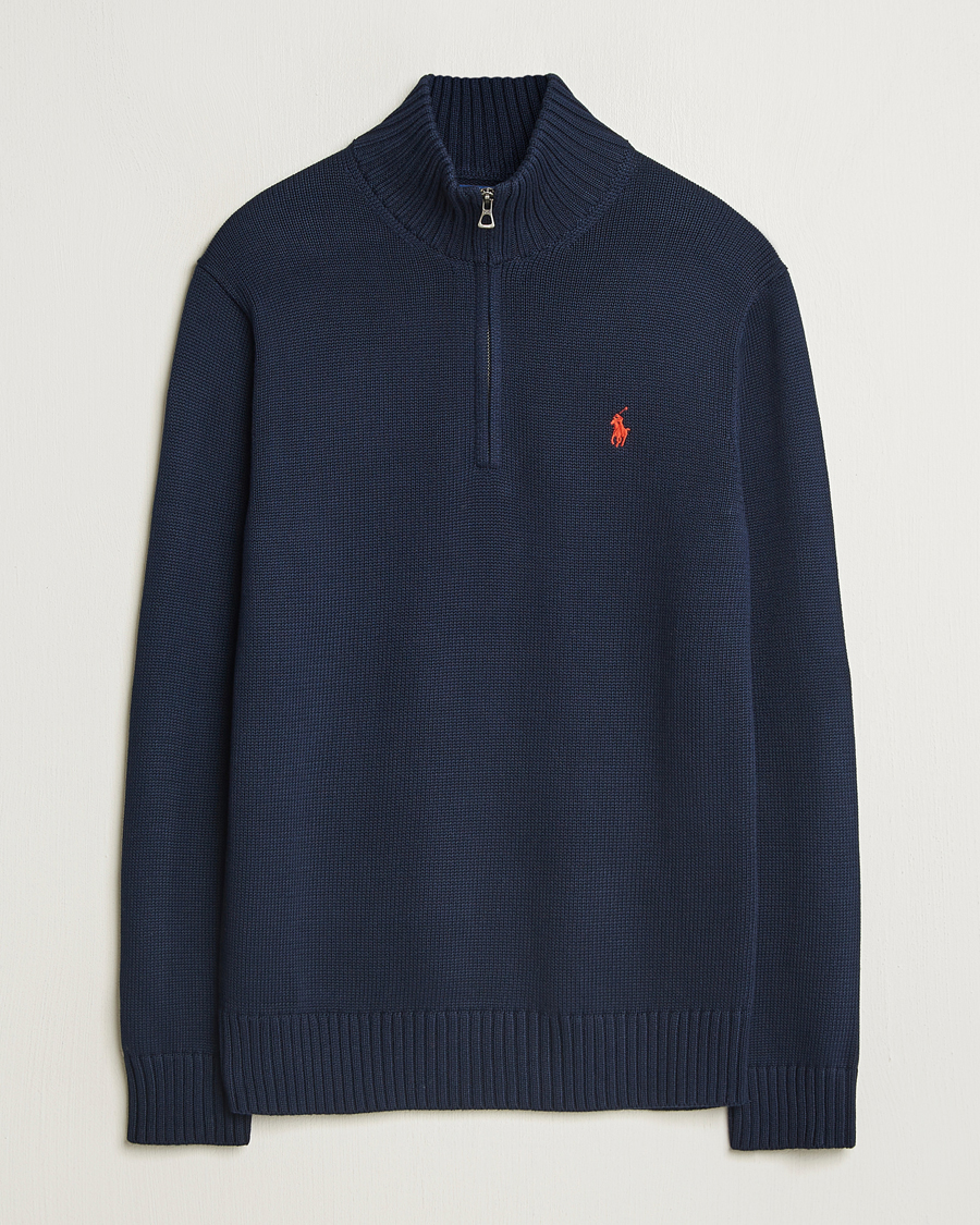 Heren | Truien | Polo Ralph Lauren | Cotton Pullover Half-Zip Hunter Navy