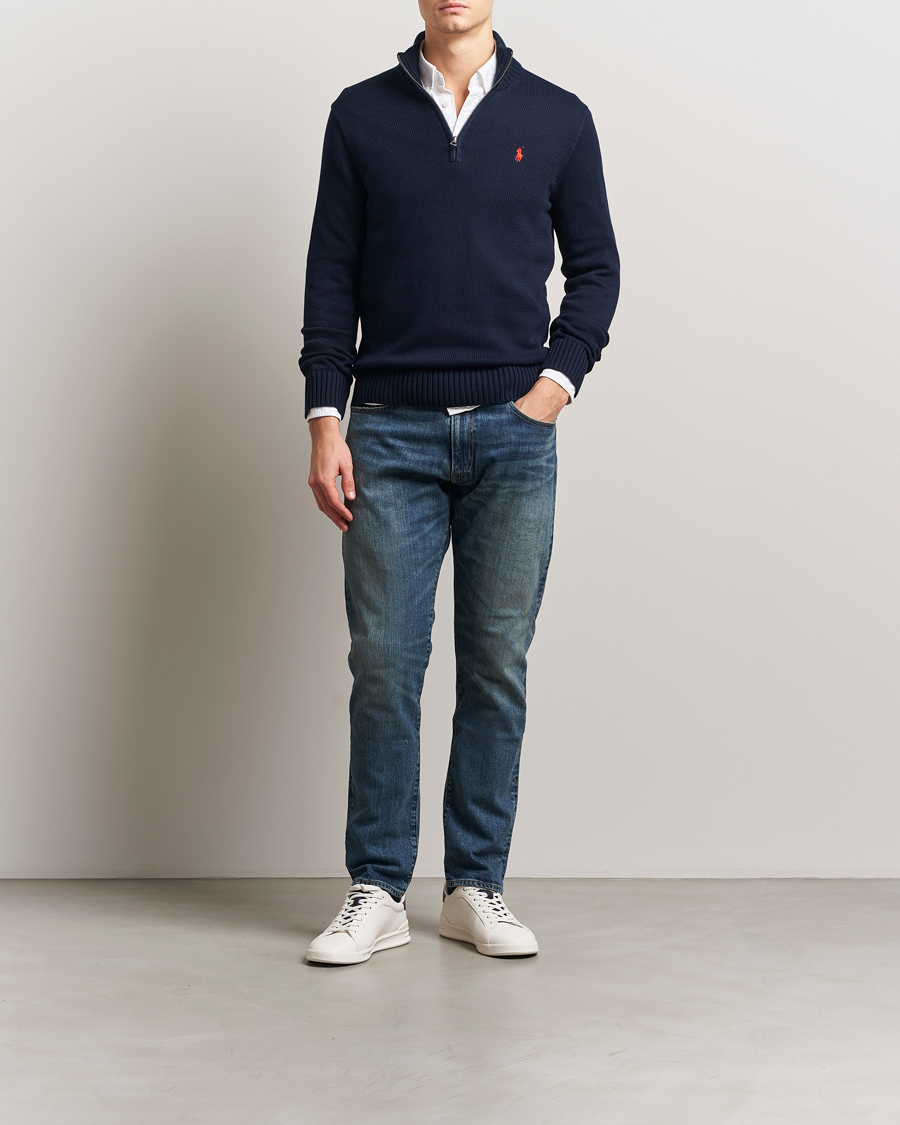 Heren | Truien | Polo Ralph Lauren | Cotton Pullover Half Zip Hunter Navy