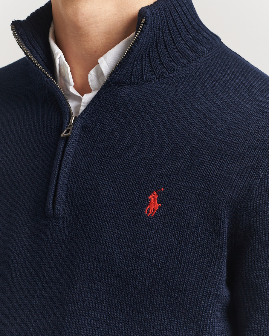 Heren | Truien | Polo Ralph Lauren | Cotton Pullover Half Zip Hunter Navy