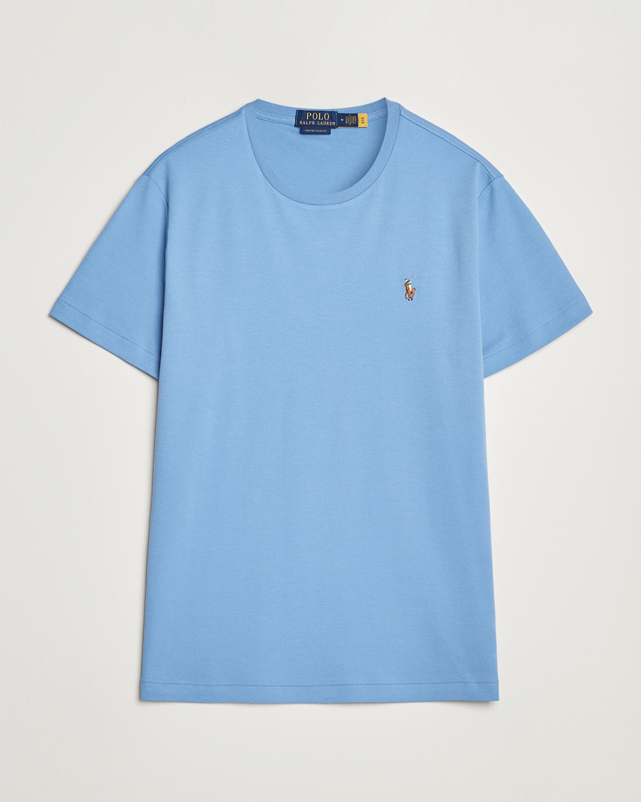 Heren | T-shirts | Polo Ralph Lauren | Luxury Pima Cotton Crew Neck T-Shirt Sky Blue