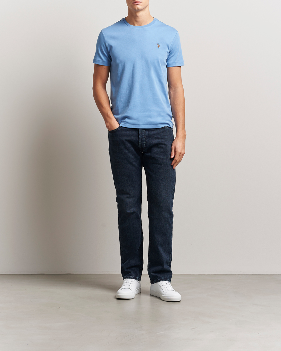Heren | T-shirts | Polo Ralph Lauren | Luxury Pima Cotton Crew Neck T-Shirt Sky Blue