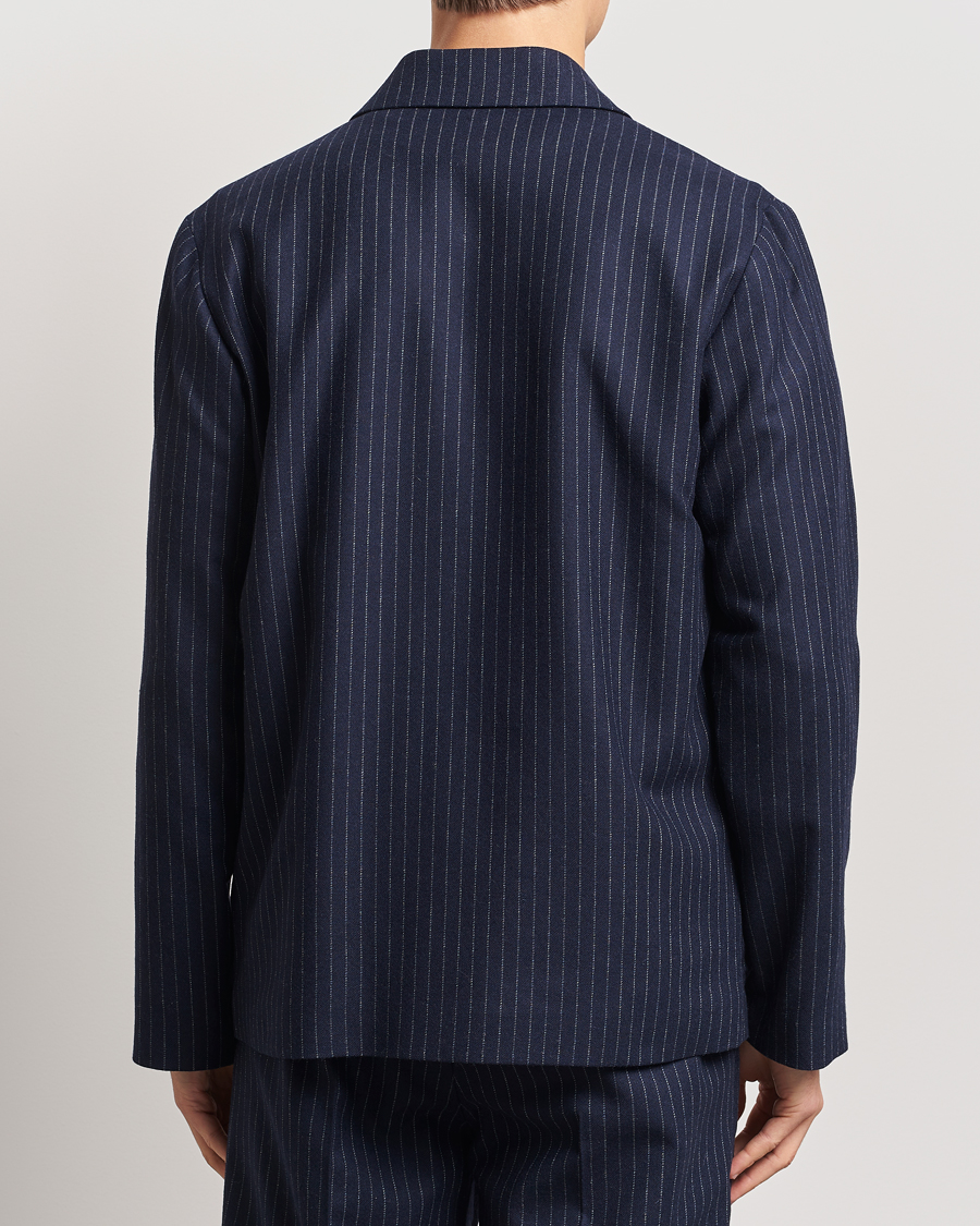 Heren | Jassen | A.P.C. | Wool Pinstriped Shirt Jacket Dark Navy