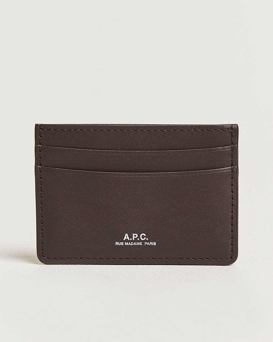 Heren | Portemonnees | A.P.C. | A.P.C.Calf Leather Card HolderDark Brown