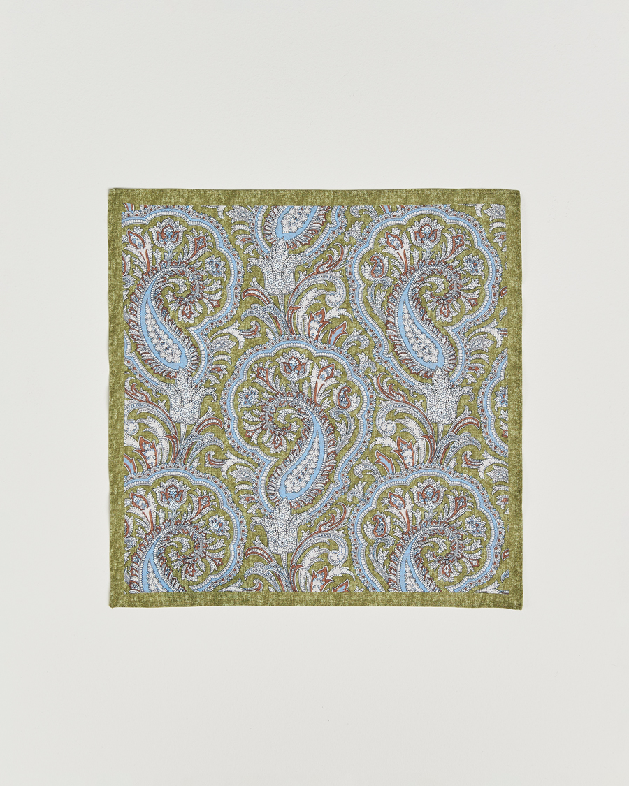 Heren | Stropdassen | Amanda Christensen | Box Set Printed Silk 8cm Tie With Pocket Square Green