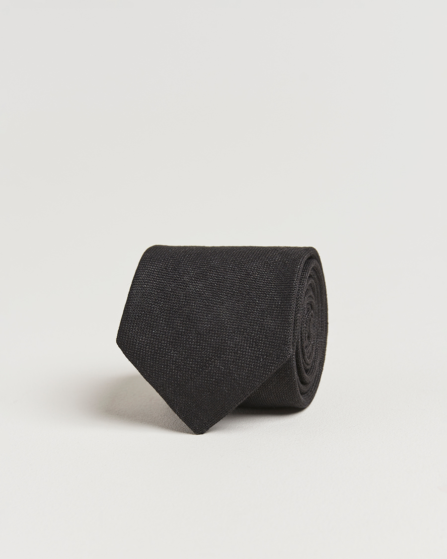 Heren | Stropdassen | Amanda Christensen | Amanda ChristensenHopsack Linen 8cm TieBlack