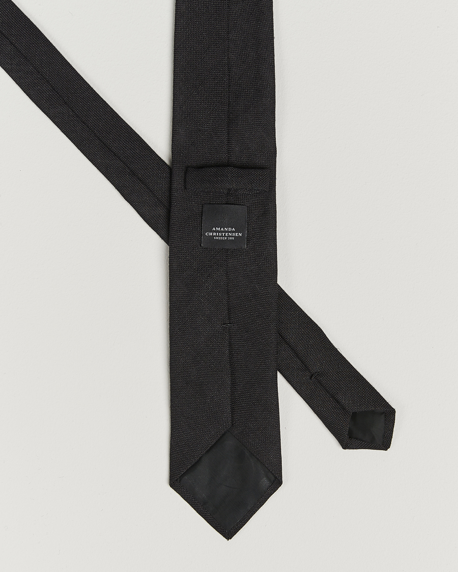 Heren | Stropdassen | Amanda Christensen | Amanda ChristensenHopsack Linen 8cm TieBlack