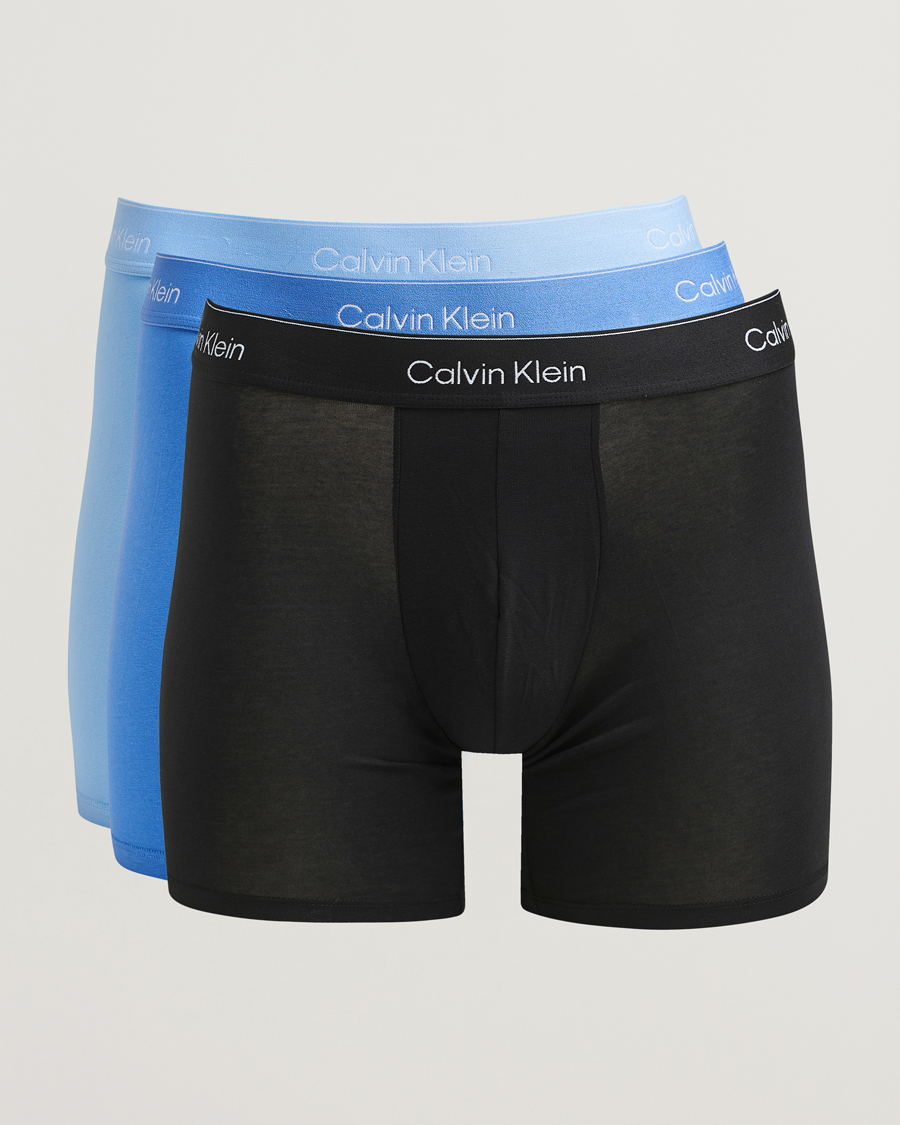 Heren | Ondergoed | Calvin Klein | 3-Pack Icon Cotton Stretch Boxer Brief Black/Blue/Light Blue