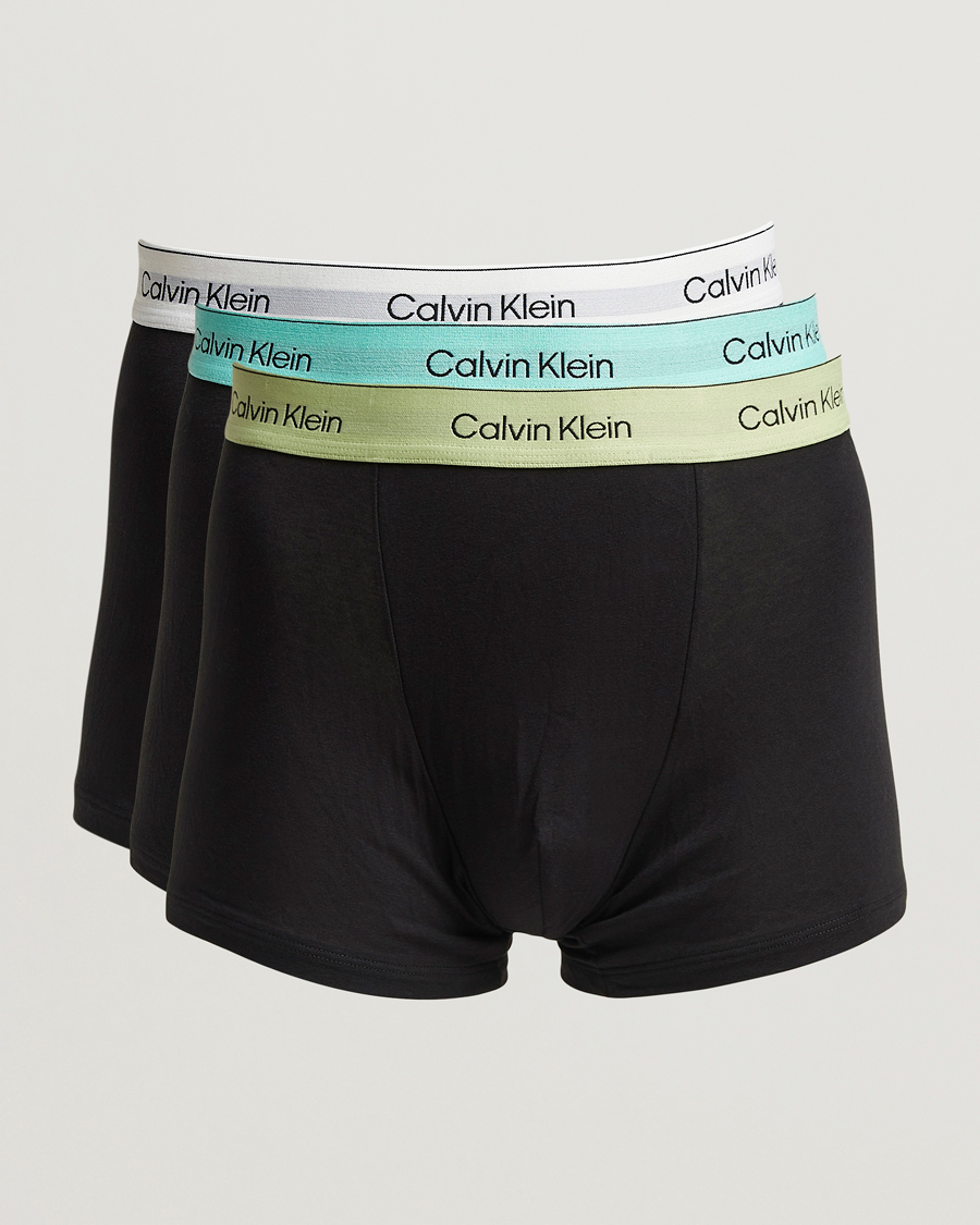 Heren | Ondergoed | Calvin Klein | 3-Pack Icon Cotton Stretch Relaxed Trunk White/Aqua/Green