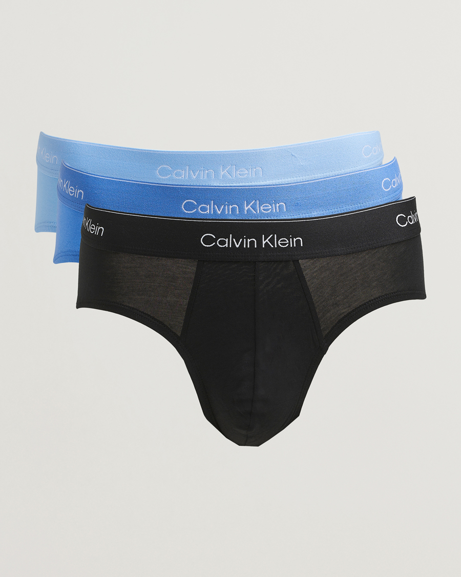 Heren | Ondergoed | Calvin Klein | 3-Pack Icon Cotton Stretch Hip Brief Black/Blue/Light Blue