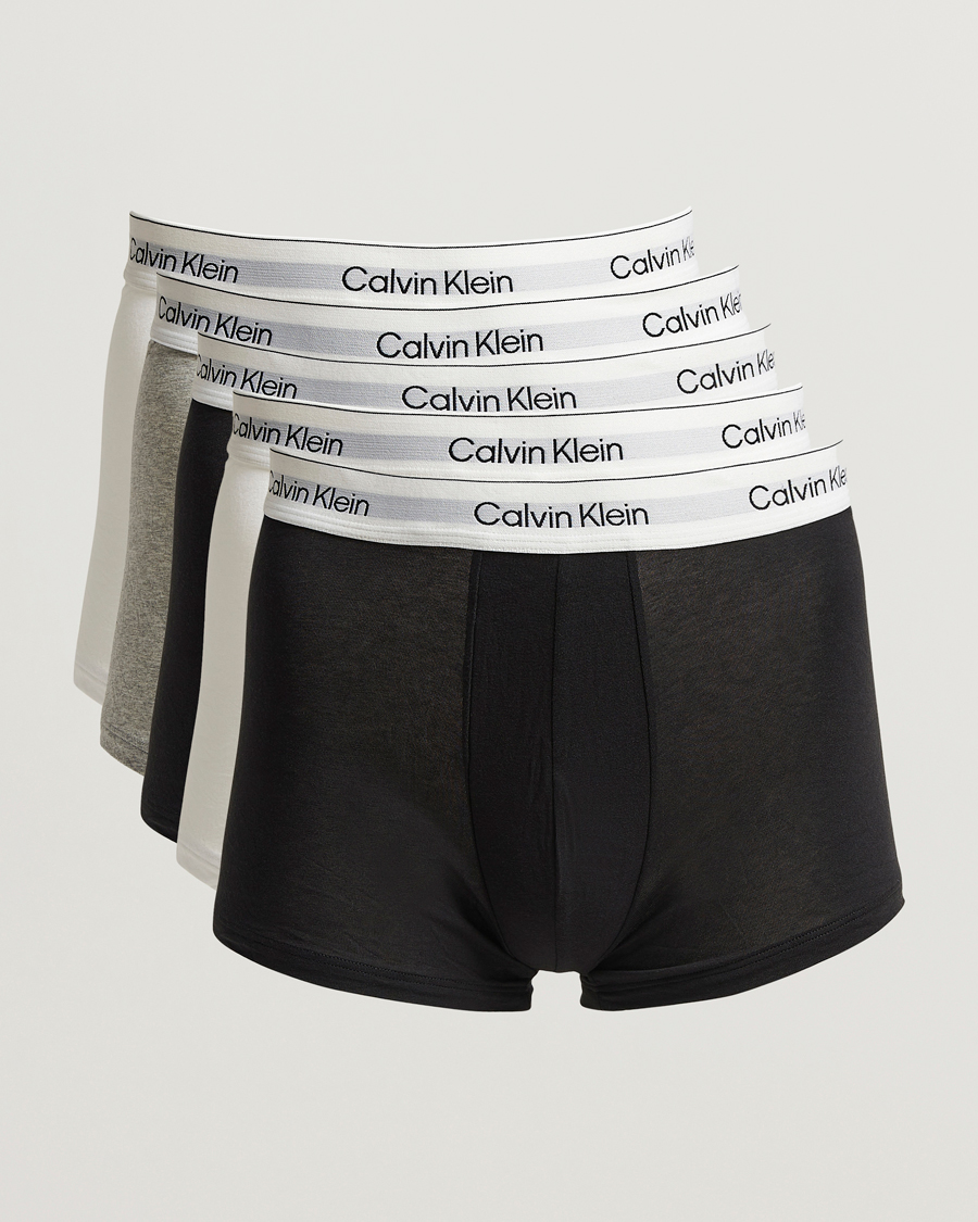 Heren | Ondergoed | Calvin Klein | 5-Pack Icon Cotton Stretch Trunk Black/White/Grey