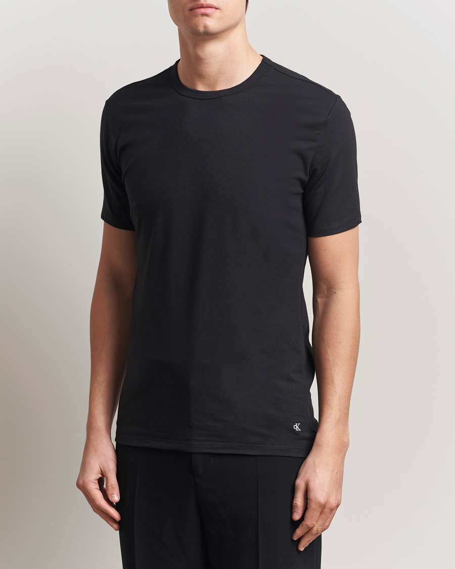 Heren | T-shirts | Calvin Klein | 3-Pack Cotton Stretch Crew Neck T-Shirt White/Black/Grey