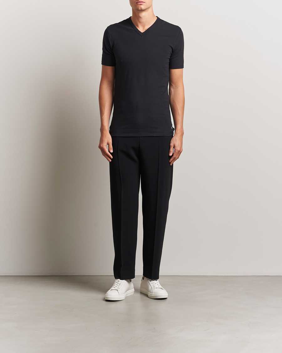 Heren | T-shirts | Calvin Klein | 3-Pack Cotton Stretch V-Neck T-Shirt Black