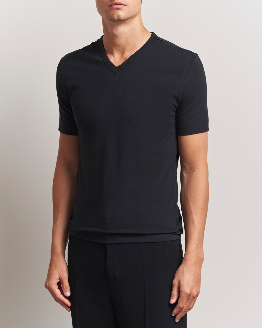 Heren | T-shirts | Calvin Klein | 3-Pack Cotton Stretch V-Neck T-Shirt Black
