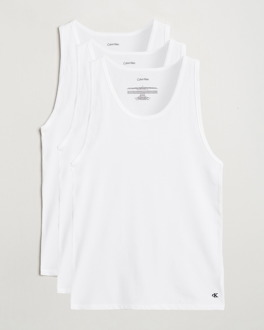 Heren | T-shirts | Calvin Klein | 3-Pack Cotton Tank Top White
