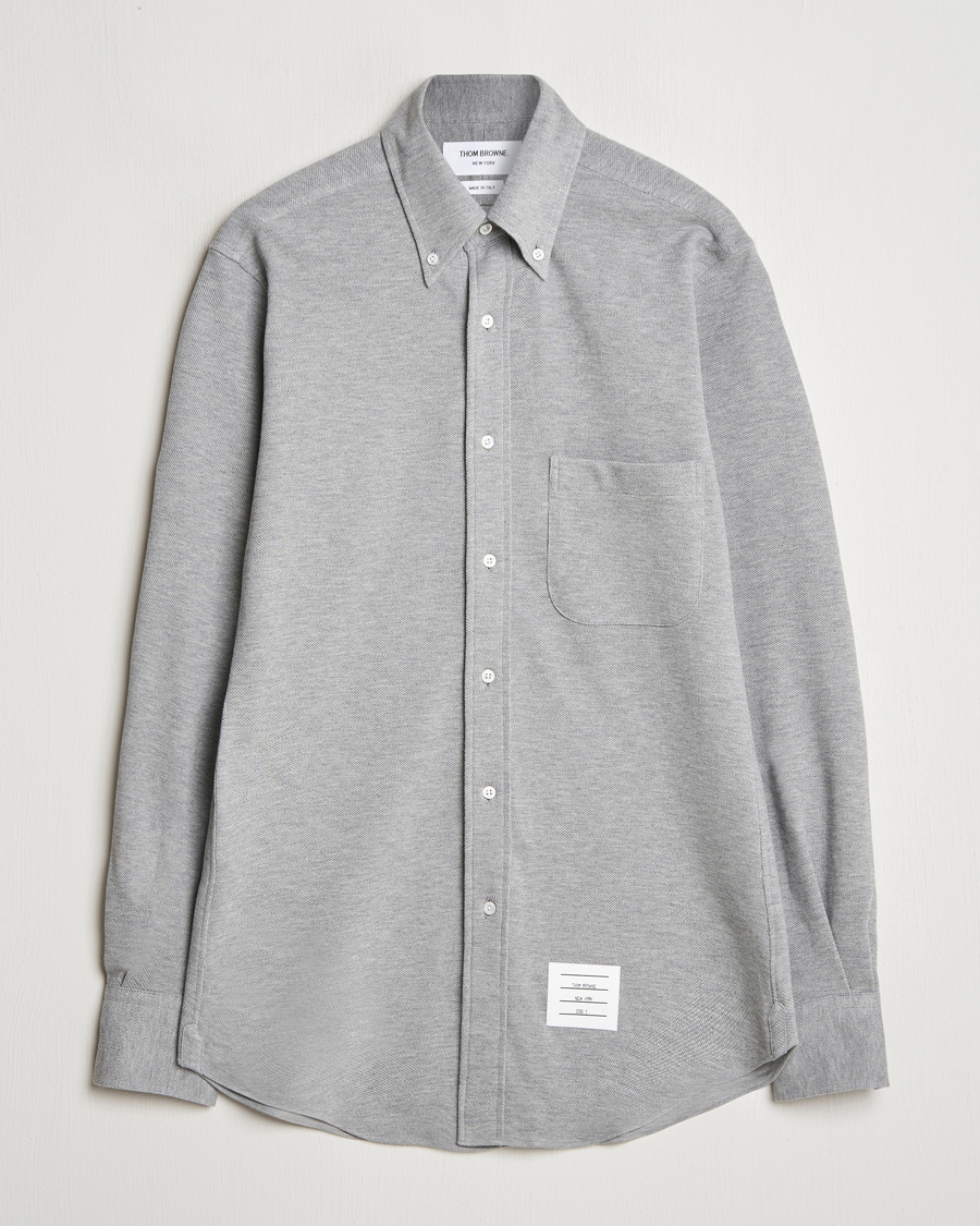 Heren | Overhemden | Thom Browne | Button Down Piquet Shirt Light Grey